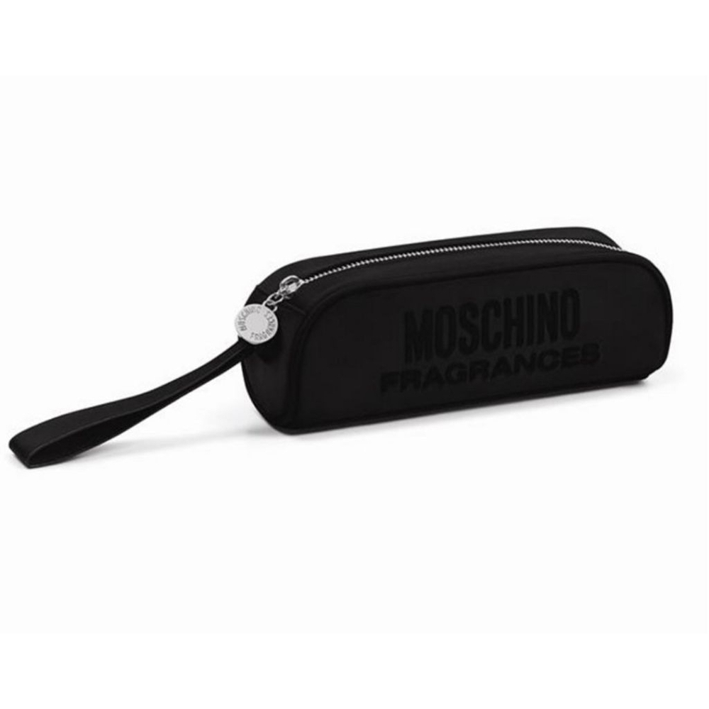 Moschino Black Cosmetic Bag/Pouch Unisex Silver Hardware